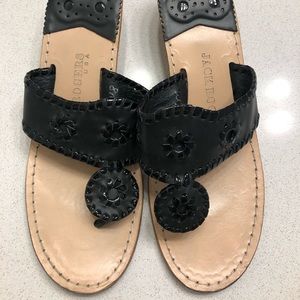 Jack Rogers Black Size 8 Semi Wedge